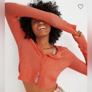 Aerie Coral Campus Cardigan